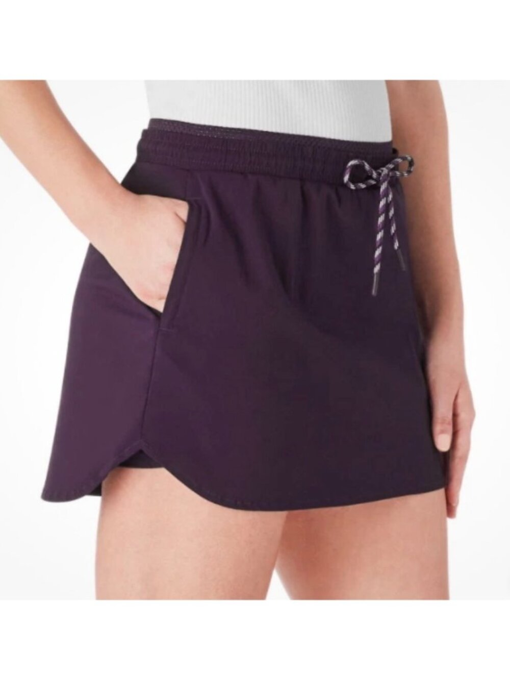 WOMENS ACTIVEWEAR WOVEN TREK SKORT PLUM SIZE SMALL ZIPPER POCKETS